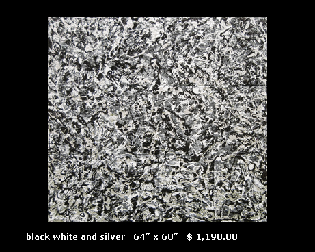 Mixed Media Painting titled black white and silver